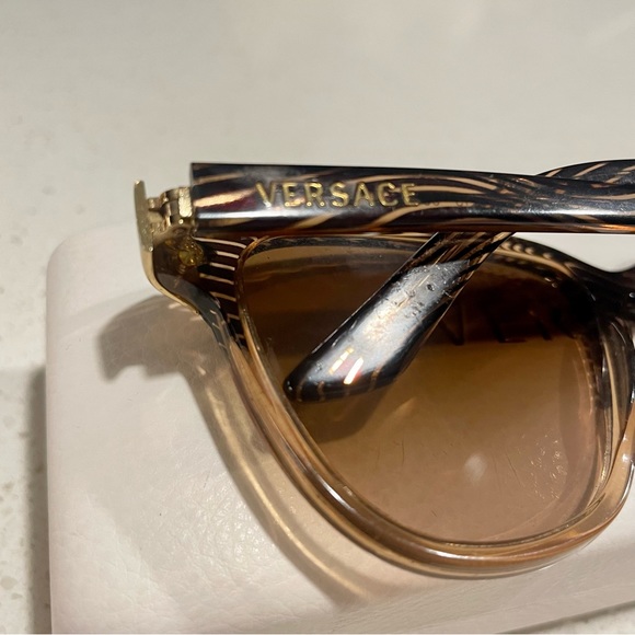 Versace Brown and Gold Sunglasses - Picture 8 of 16